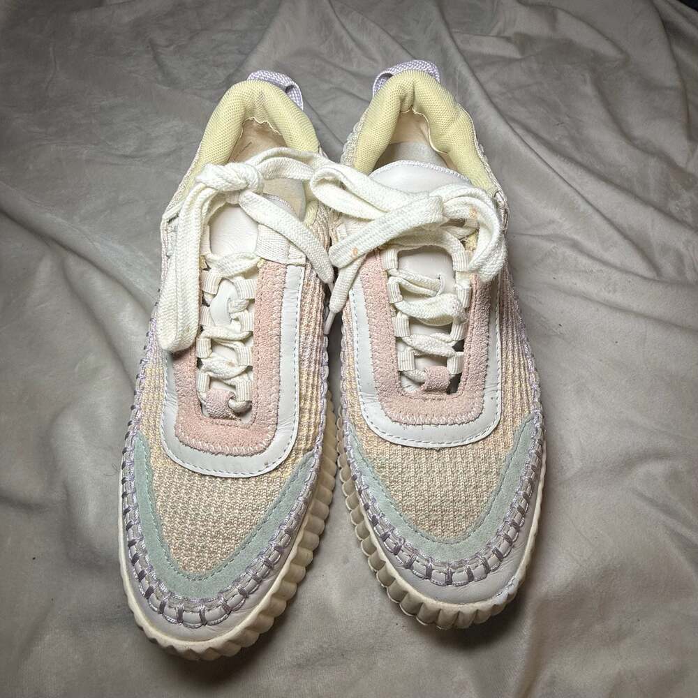 Dolce Vita Dolen Knit Platform Sneakers in Pastel Rainbow